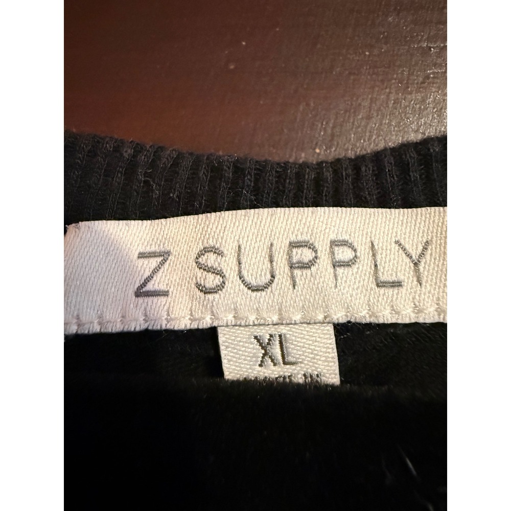 Z‎ Supply Black Cotton V-Neck High Low Maxi Dress Sleeveless Racerback XL - Picture 3 of 5